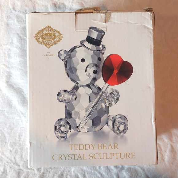Godinger Shannon Teddy Bear Crystal Sculpture - Picture 3 of 7